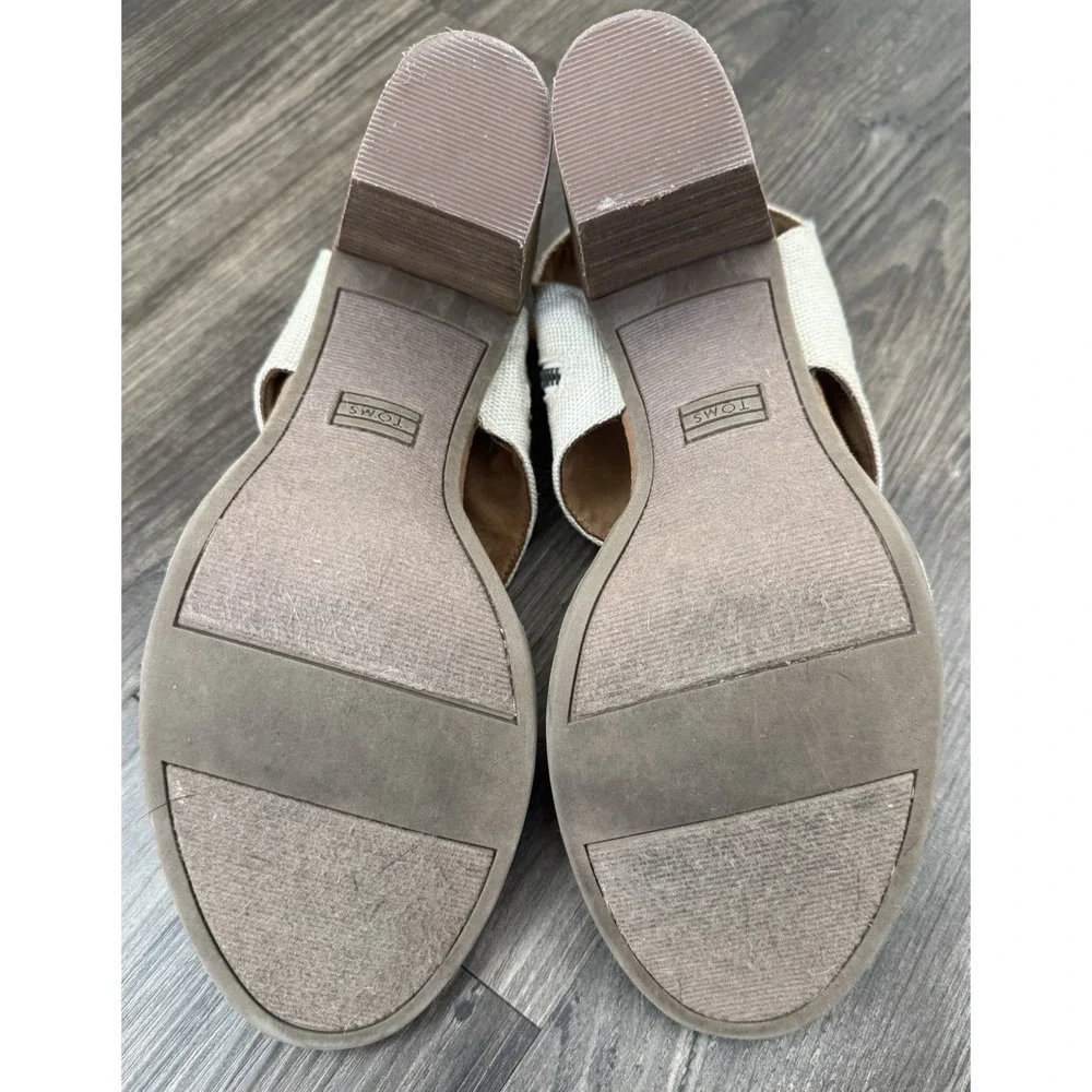 Toms Sandal Womens 11 Natural Majorca Cut Out Block Heels Old Money Clean Girl‎